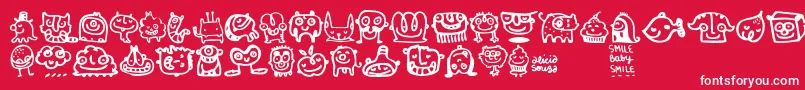 Smilebaby Font – White Fonts on Red Background