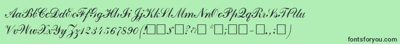 フォントCommercialscript3 – 緑の背景に黒い文字