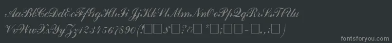 フォントCommercialscript3 – 黒い背景に灰色の文字