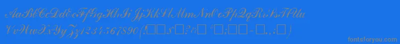 Commercialscript3-Schriftart – Graue Schriften auf blauem Hintergrund