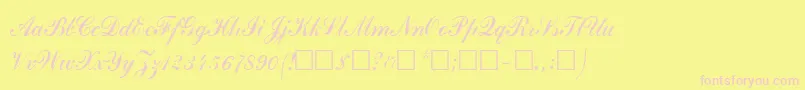 Commercialscript3 Font – Pink Fonts on Yellow Background