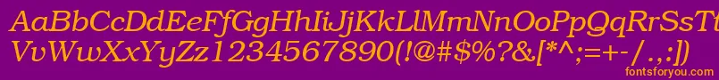 BookwomanLightitalicsh Font – Orange Fonts on Purple Background