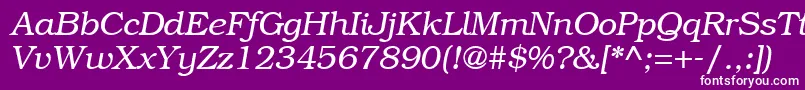 BookwomanLightitalicsh Font – White Fonts on Purple Background