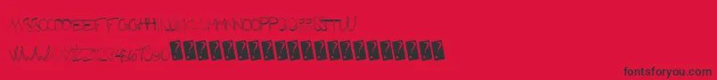 Fonte Futuregirlfriend – fontes pretas em um fundo vermelho