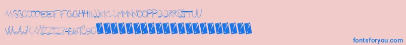 フォントFuturegirlfriend – ピンクの背景に青い文字