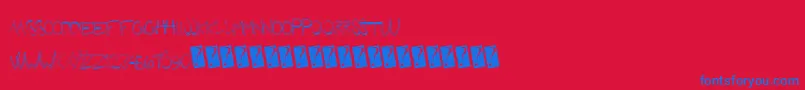 Futuregirlfriend-Schriftart – Blaue Schriften auf rotem Hintergrund