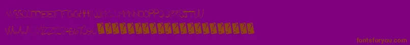 フォントFuturegirlfriend – 紫色の背景に茶色のフォント