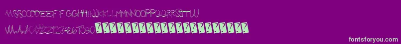 フォントFuturegirlfriend – 紫の背景に緑のフォント