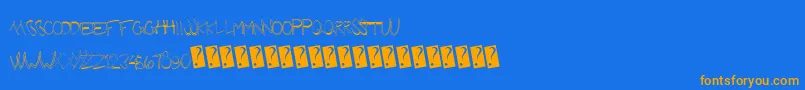 Futuregirlfriend Font – Orange Fonts on Blue Background