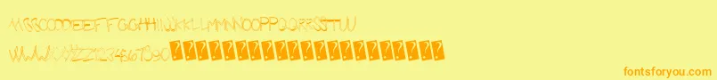 Czcionka Futuregirlfriend – pomarańczowe czcionki na żółtym tle