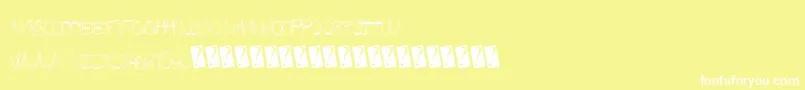 フォントFuturegirlfriend – 黄色い背景に白い文字