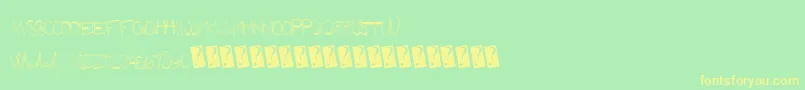 Шрифт Futuregirlfriend – жёлтые шрифты на зелёном фоне
