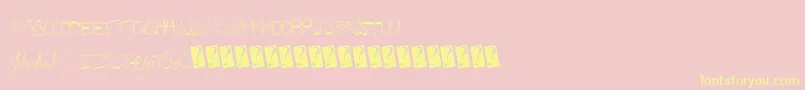 Fonte Futuregirlfriend – fontes amarelas em um fundo rosa