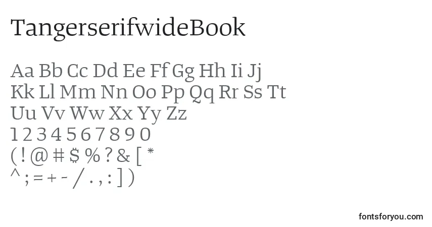 Шрифт TangerserifwideBook – алфавит, цифры, специальные символы