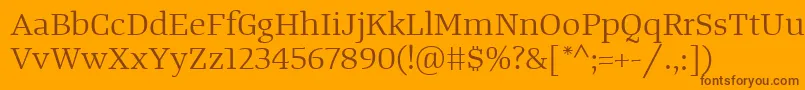 TangerserifwideBook Font – Brown Fonts on Orange Background