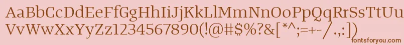 TangerserifwideBook Font – Brown Fonts on Pink Background