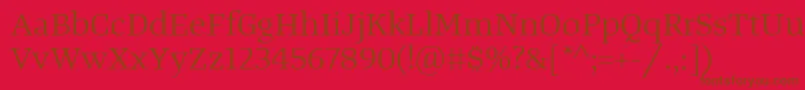 TangerserifwideBook Font – Brown Fonts on Red Background