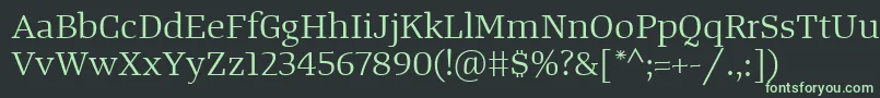 Шрифт TangerserifwideBook – зелёные шрифты на чёрном фоне