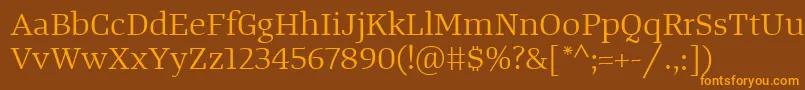 TangerserifwideBook Font – Orange Fonts on Brown Background
