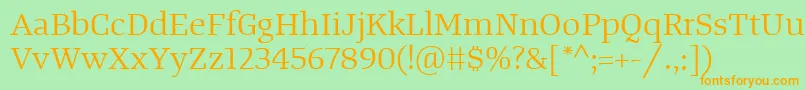 TangerserifwideBook Font – Orange Fonts on Green Background
