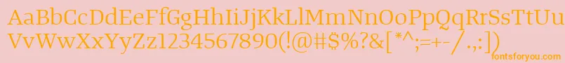 TangerserifwideBook Font – Orange Fonts on Pink Background