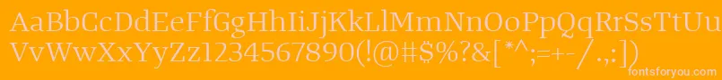 TangerserifwideBook Font – Pink Fonts on Orange Background