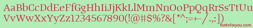 TangerserifwideBook Font – Red Fonts on Green Background