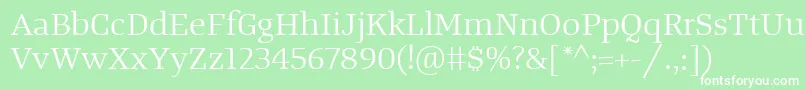 TangerserifwideBook Font – White Fonts on Green Background
