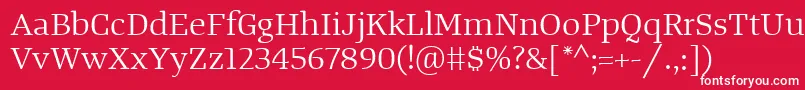 TangerserifwideBook Font – White Fonts on Red Background