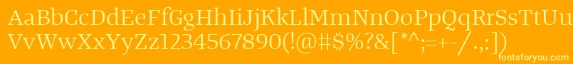 TangerserifwideBook Font – Yellow Fonts on Orange Background