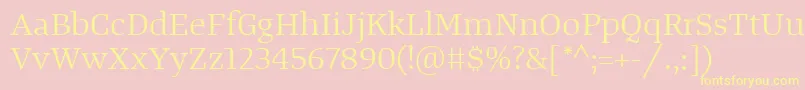 TangerserifwideBook Font – Yellow Fonts on Pink Background