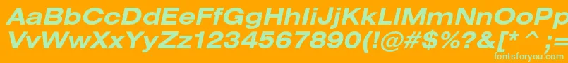 HeliosextBoldItalic Font – Green Fonts on Orange Background