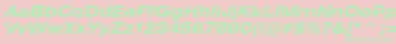 HeliosextBoldItalic Font – Green Fonts on Pink Background