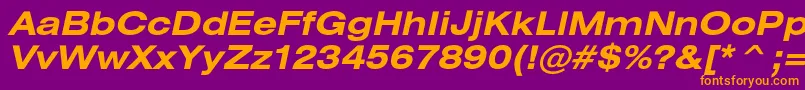 HeliosextBoldItalic Font – Orange Fonts on Purple Background