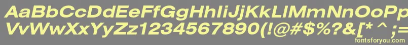 HeliosextBoldItalic Font – Yellow Fonts on Gray Background