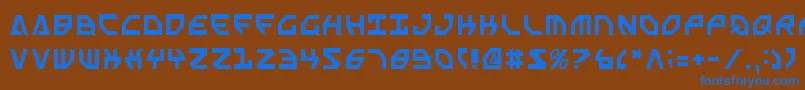 フォントScarabScript – 茶色の背景に青い文字