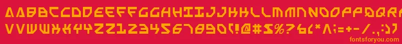 フォントScarabScript – 赤い背景にオレンジの文字