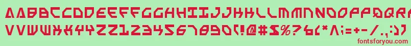 フォントScarabScript – 赤い文字の緑の背景