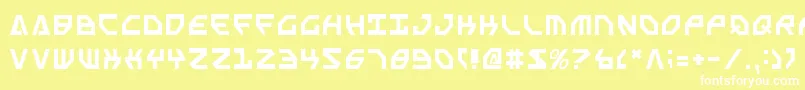 フォントScarabScript – 黄色い背景に白い文字