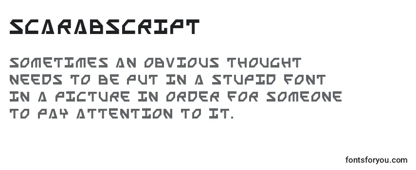 Przegląd czcionki ScarabScript