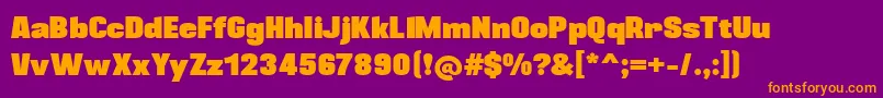 Blackplotan-Schriftart – Orangefarbene Schriften auf violettem Hintergrund