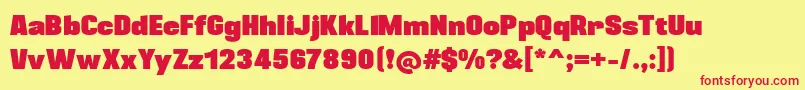 Blackplotan Font – Red Fonts on Yellow Background
