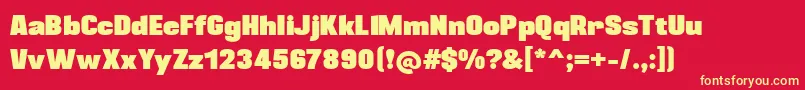 Blackplotan Font – Yellow Fonts on Red Background