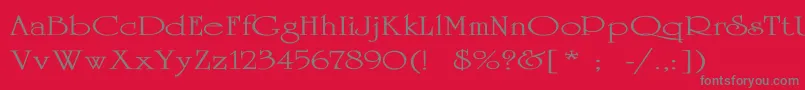 UniversityThinEx Font – Gray Fonts on Red Background