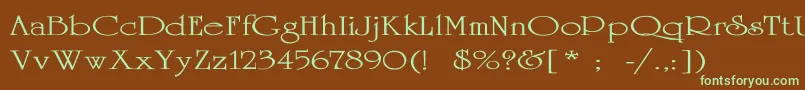 UniversityThinEx Font – Green Fonts on Brown Background