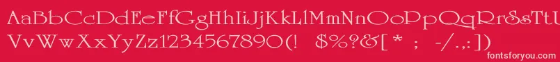 UniversityThinEx Font – Pink Fonts on Red Background