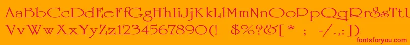 UniversityThinEx Font – Red Fonts on Orange Background