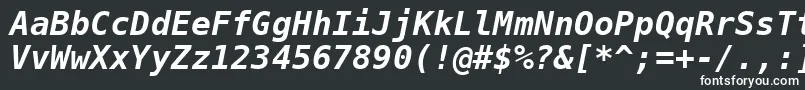 フォントDejavuSansMonoBoldOblique – 黒い背景に白い文字