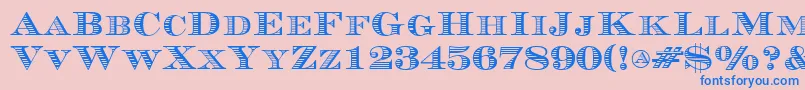 Currency Font – Blue Fonts on Pink Background