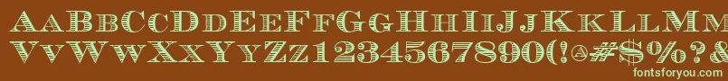 Currency Font – Green Fonts on Brown Background